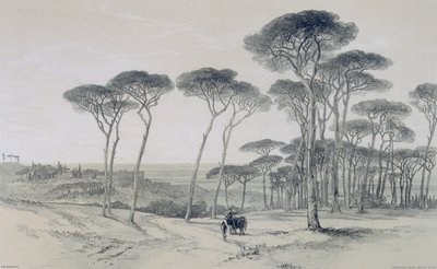 Views in Rome and Its Environs: View of Frascati from Villa Mondragone by Edward Lear